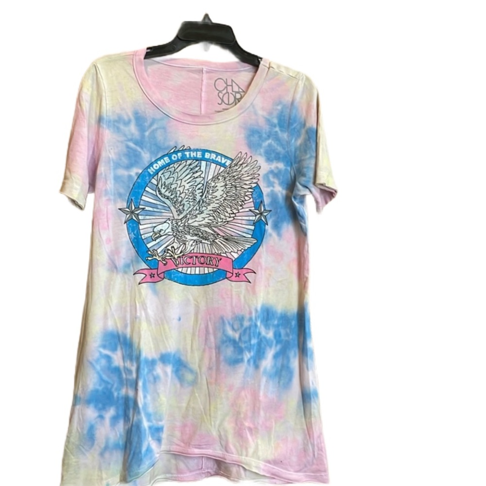 Chaser home of the brave eagle Tye dye tee shirt size large